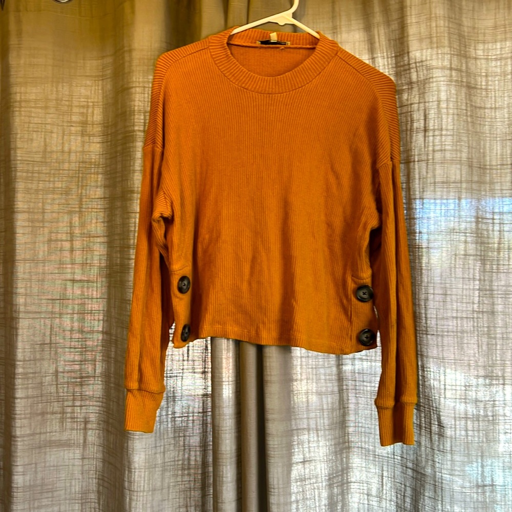 Cropped mustard sweater